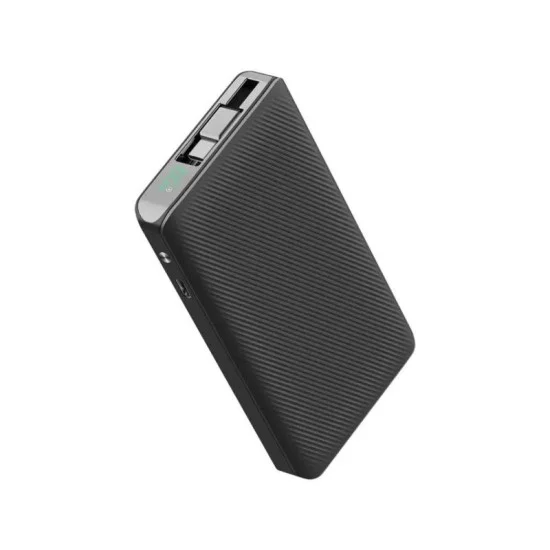 Power Bank 10000Mah Retractable Cable Powerology - Black